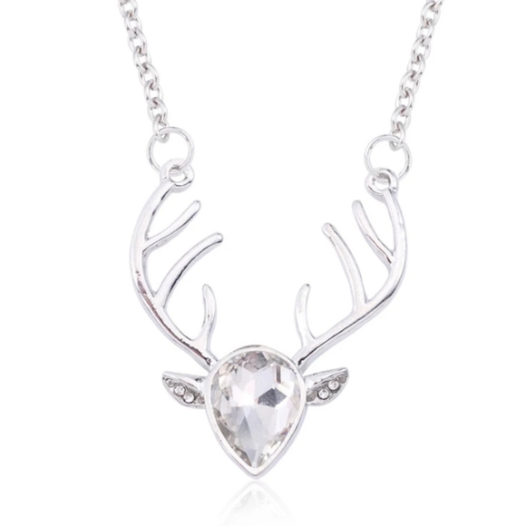 REINDEER NECKLACE DEER NECKLACE DEER PENDANT. - Picture 1 of 2